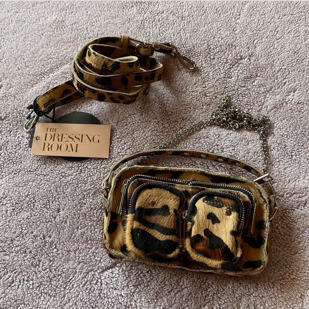 Leopard Print Crossbody Bag - Brown